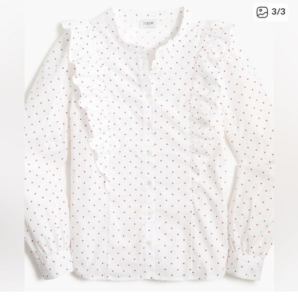 Jcrew Heart Ruffle Button Down - Picture 3 of 7
